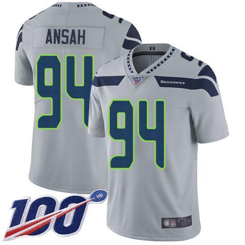 Seattle Seahawks Limited Grey Men Ezekiel Ansah Alternate Jersey NFL Football 94 100th Season Vapor Untouchable